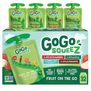 GoGo SqueeZ Applesauce, Apple, Cinnamon, Strawberry and GIMME Five, 3.2 oz., 32 ct.